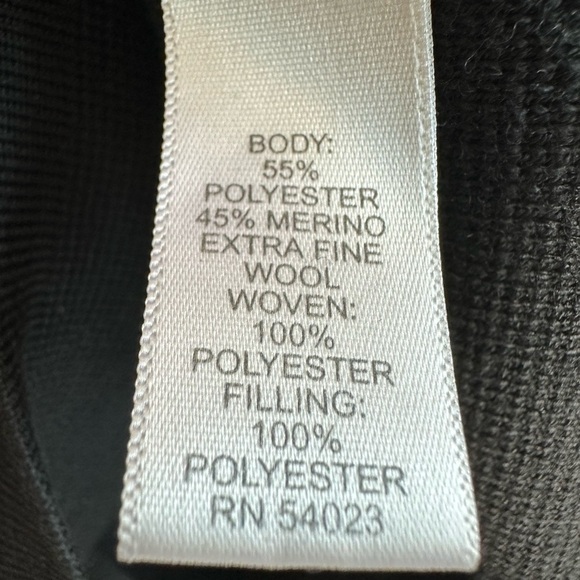 Banana Republic 1/4 Zip Black Size Large Patch Elbow Sleeves Merino Wool Blend - Picture 4 of 7